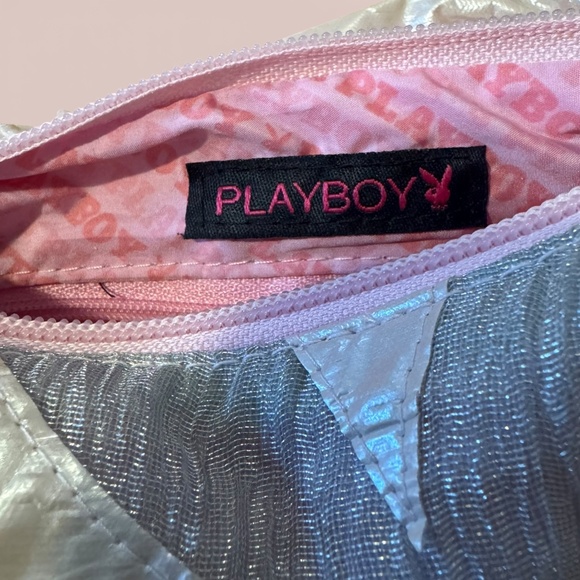 Playboy Bunny Disco Logo Metallic Vintage Y2K Hobo Bag Shoulder Purse New - Picture 3 of 4